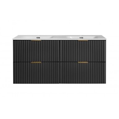 120 cm juodų vonios spintelių kombinacija Adel black