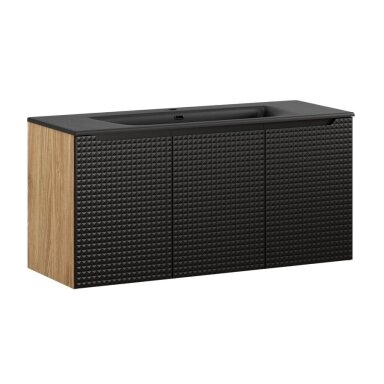 120 cm vonios spintelė Luxor black, 3 durys