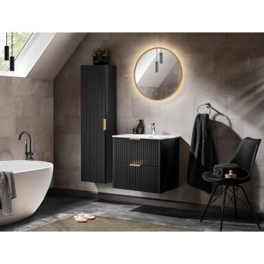 60 cm juoda vonios spintelė Adel black