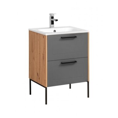 60 cm pastatoma vonios spintelė Madera grey