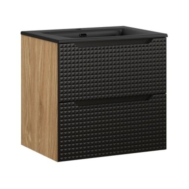 60 cm vonios spintelė Luxor black su stalčiais