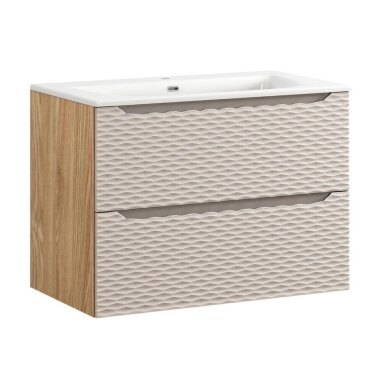 80 cm vonios spintelė Ocean beige, su stalčiais