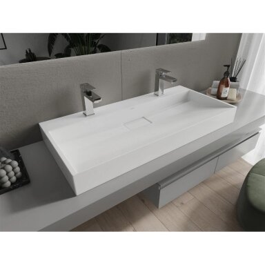 Akmens masės baltas praustuvas Mexen Ava, 100 cm/ 120 cm