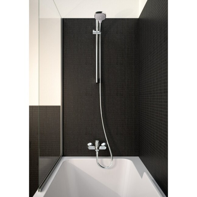 Hansgrohe Croma Select E Vario dušo komplektas 650 mm, EcoSmart 9l/min, 3 srovės, baltas/chromas 1