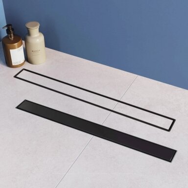 Dušo latakas NEOX superflow, 60/ 70/ 80/ 90 cm, juodas