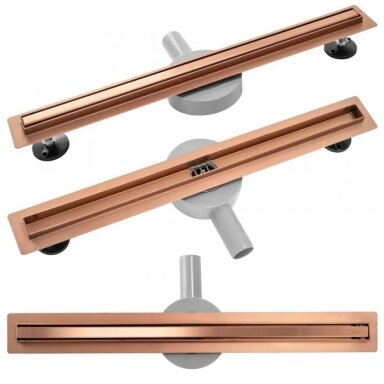 Dušo latakas Rea Neo SLIM PRO brushed copper, vario spalva