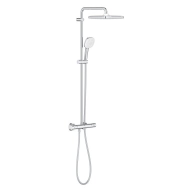 GROHE Tempesta Cosmo Cube 250 termostatinė dušo sistema su kvadratine dušo galva, chromas