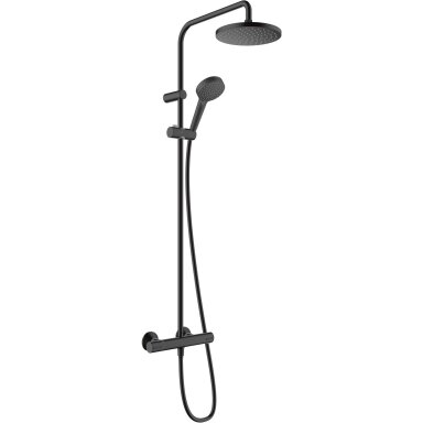 Hansgrohe Vernis Blend 200 termostatinė dušo sistema, apvali, matinė juoda