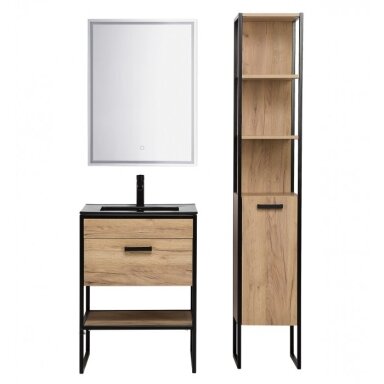Industrinio stiliaus vonios kambario baldų komplektas Bruklinas 60 cm