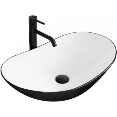 Juodas pastatomas praustuvas REA Royal white-black