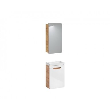 Kompaktiškas vonios baldų komplektas Aruba white 40 cm