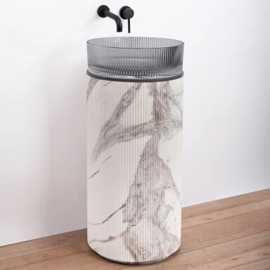 Laisvai pastatomas praustuvas Ingrid Grey marble