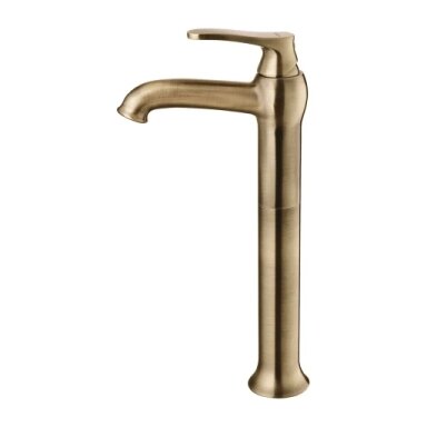 ART DECO aukštas praustuvo maišytuvas, šlifuota antikinė bronza
