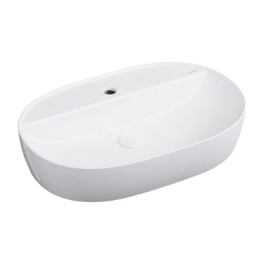 Pastatomas ant stalviršio praustuvas ATLANTA, 61 x 40 cm, blizgios baltos spalvos