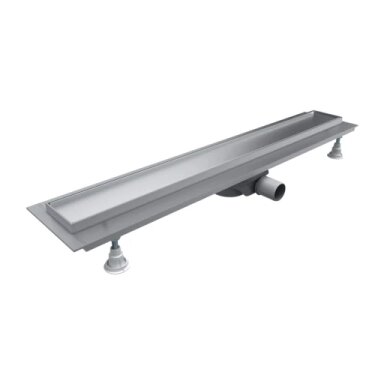 LOWFIX linijinis dušo trapas su plytelėmis klijuojamu dangteliu, 70 cm, pusiau matinis sidabras