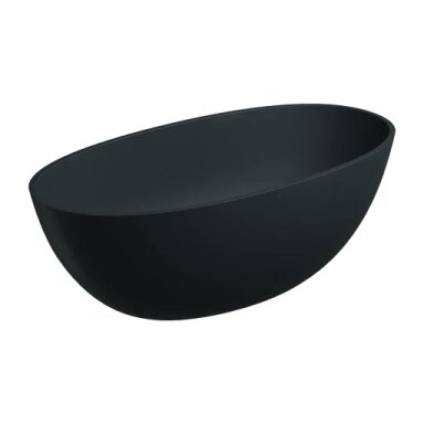 SHELL M+ laisvai pastatoma vonia, 148 x 75 cm, matinė juoda lava
