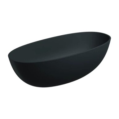 Laisvai pastatoma vonia SHELL M+, 175 x 78 cm, matinė juoda lava