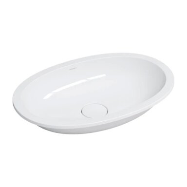 SHELL M+ po stalviršiu montuojamas praustuvas, 54 x 34 cm, blizgi balta SHELL M+ po stalviršiu montuojamas praustuvas, 54 x 34 cm, blizgi balta