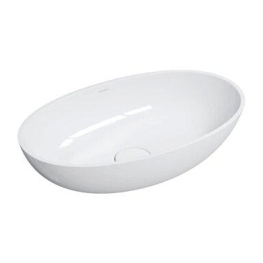 SHELL M+ stalviršinis praustuvas, 60 x 35 cm, blizgi balta