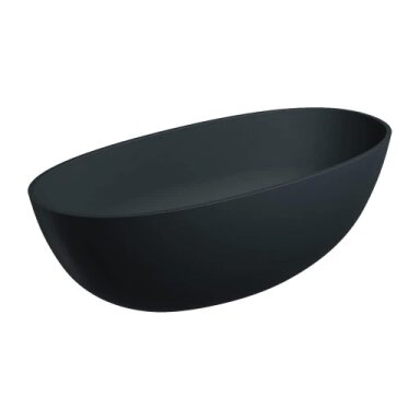 Laisvai pastatoma vonia SHELL M+, 160 x 75 cm, matinė juoda lava