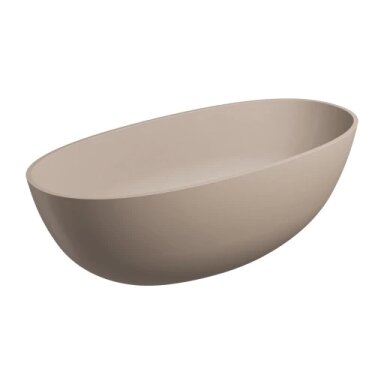 Laisvai pastatoma vonia SHELL M+, 160 x 75 cm, matinė smėlio kopų smėlinė