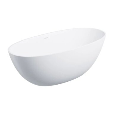 Laisvai pastatoma vonia SHELL M+ su persipylimu, 160 x 75 cm, matinė balta