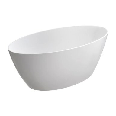 Laisvai pastatoma vonia SIENA M+, 161 x 81 cm, blizgi balta