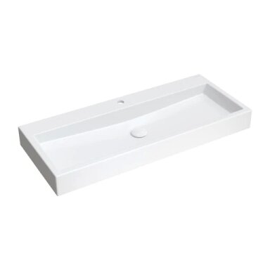 THASOS M+ stalviršinis / sieninis praustuvas, 100 x 42 cm, blizgi balta