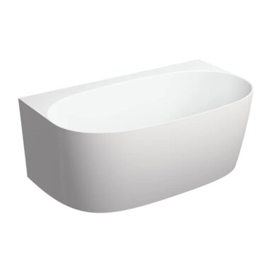 Prie sienos statoma vonia VALENCIA M+, 148 x 86 cm, blizgi balta