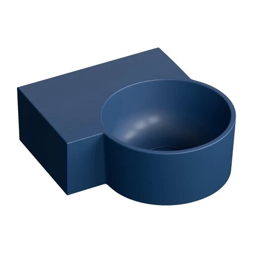 OVO M+ stalviršinis / prie sienos montuojamas praustuvas – kairysis, 33 x 34 cm, matinė vidurnakčio mėlyna OVO M+ stalviršinis / prie sienos montuojamas praustuvas – kairysis, 33 x 34 cm, matinė vidurnakčio mėlyna