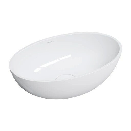 SHELL M+ stalviršio praustuvas, 50 x 32 cm, blizgi balta SHELL M+ stalviršio praustuvas, 50 x 32 cm, blizgi balta