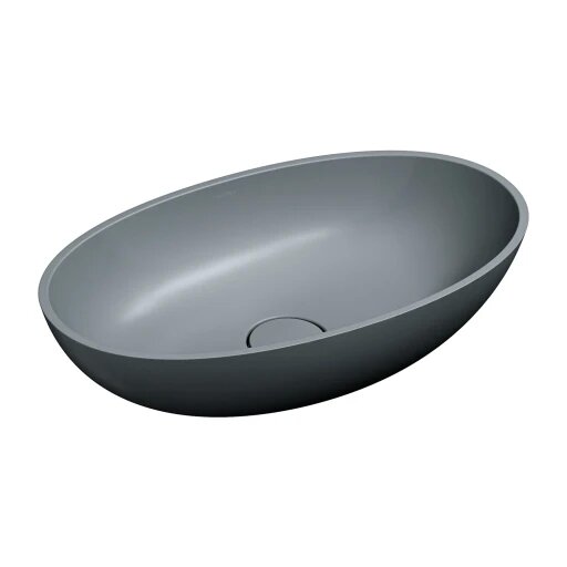 SHELL M+ stalviršinis praustuvas, 60 x 35 cm, matinė pelenų pilka SHELL M+ stalviršinis praustuvas, 60 x 35 cm, matinė pelenų pilka