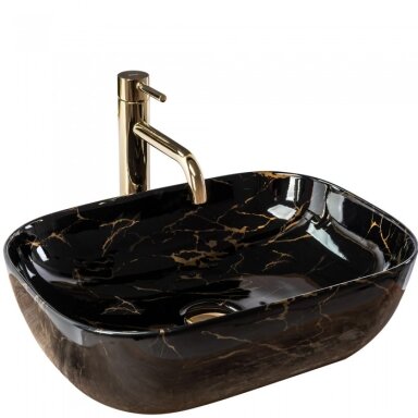Pastatomas juodas praustuvas REA Belinda black marble