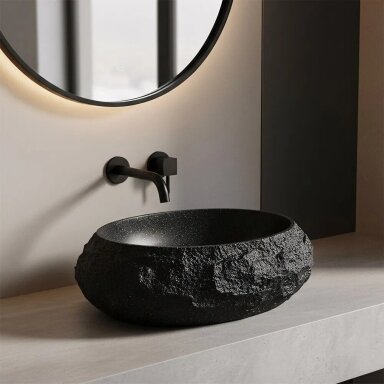 Pastatomas praustuvas Mika stone black