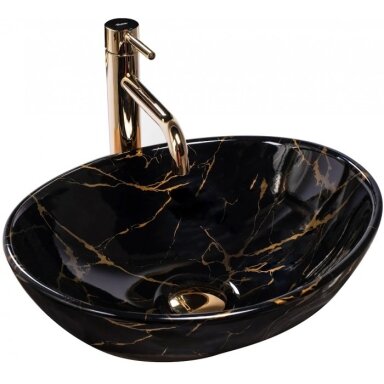 Pastatomas praustuvas REA Sofia Black marble