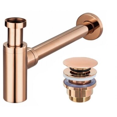 Universalus sifonas su dugno vožtuvu rose gold