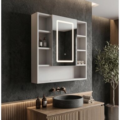 Veidrodinė spintelė su LED apšvietimu Rea Luna 70x80cm